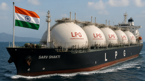 India’s LPG Super tanker Sarv Shakti Set to Cross Tense Strait of Hormuz