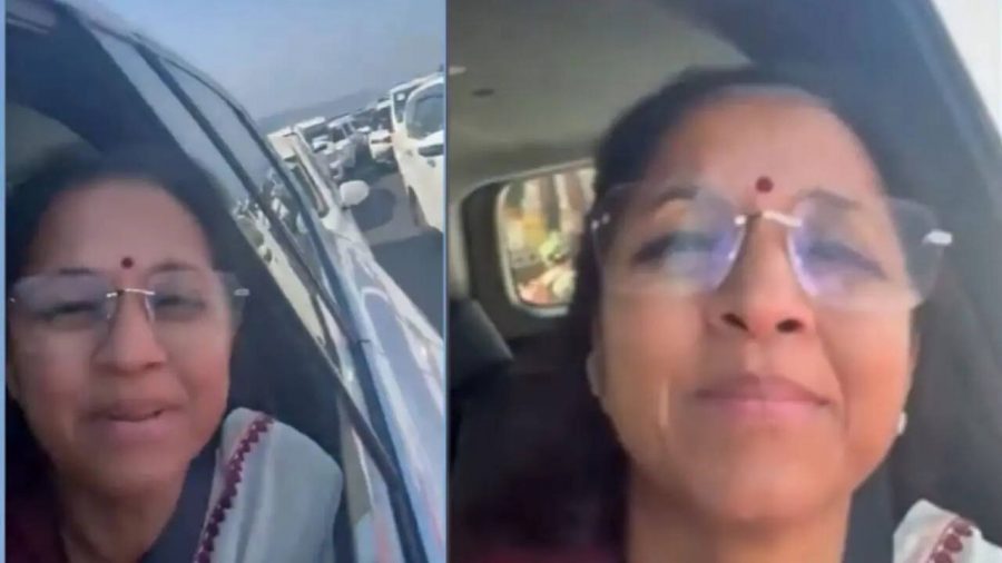 Traffic Chaos Strikes Supriya Sule as She Misses Maharashtra Day Event